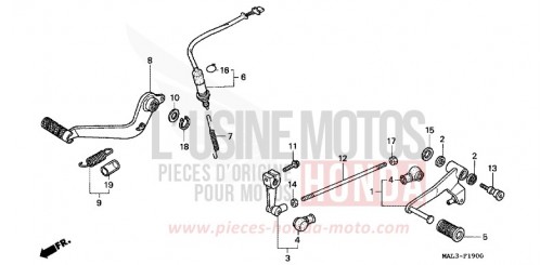 PEDALE DE FREIN/PEDALE DE CHANGEMENT CBR600FV de 1997